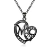 Maman amour coeur cristal pendentif collier contraste couleur cubique zircone lettres collier pour mère maman maman anniversaire jour bijoux cadeau