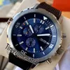 Edition 50 Ans Science Pour Galapagos IW379504 Quartz Chronographe Montre Homme PVD Acier Cadran Noir Marqueurs Bleus Caoutchouc Timezonewatch E88b2