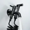 Black Bidet Faucets Toilet Spray Faucet Shower Sprayer WC 15m Telephone Telescopic Hose Wall Mounted Brass Bathroom Bidet Taps3675810