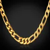 18K Real Gold Plated Figaro Chain Necklaces for Men High Quality Stainless Steel Mens Gold Chain Men Necklace Jewelry300v