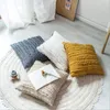modern shabby chic cushion cover rough ruffle decoration sofa couch lounge throw pillow case yellow black white cojines