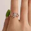 S995 Hot Fashion Smycken Tecknad Söt Unicorn Ring Färgad Pony Diamantöppning Justerbar Ring