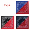 hot 7 stili Tie dye Bandana doppio colore gradiente quadrato hip-hop velo stampato colorato Head Scarf 55 * 55cm Favore di partito T2I51130-1