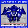 Karosserie + Tank für KAWASAKI ZX1000 CC ZX 10 R ZX-10R 2004 2005 214MY.12 ZX10R 04 05 ZX1000C 1000CC ZX 10R 04 05 ABS glänzend blaue Verkleidungen