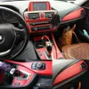 BMW 1 시리즈 F20 2012-2016 인테리어 중앙 제어 패널 도어 핸들 5D 탄소 섬유 스티커 데칼 자동차 스타일링 액세서리