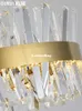 Modern Nordic Luxury Round Crystal Chandelier Lighting for Dining Room Kitchen Hanging Lamp Modern Golden Chrome LED Chandeliers226D