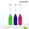 Handhållen Rostfritt Stål Kaffe Mjölk Dryck Elektrisk Whisk Mixer Frother Foamer Batteridriven Kök Egg Beater Stirrer 100pcs