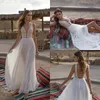 asaf dadush sexy spiaggia abiti da sposa scollo a V profondo pizzo backless boho abito da sposa abiti da sposa su misura