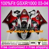 Ciało wtryskowe dla Suzuki GSXR-1000 GSXR1000 03 04 Nadwozie 10HM.0 GSX-R1000 GSX R1000 03 04 K3 GSXR 1000 2003 2004 Factory Factory Blue Hot