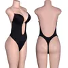 Mulheres sem costas profundas u invisível sutiã transparente tiras traseiras underwire bodysuit vestido de noite vestido sem emenda corpo underwear