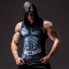 Camiseta sin mangas con estampado 3D de superhéroe para hombre, chaleco deportivo de alta elasticidad para culturismo, sudaderas con capucha sin mangas