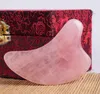 Natural chinês Gua Sha Raspagem Rose Quartz Guasha Ferramentas faciais Rose Quartz cara Massager Para Beleza e Cuidados Pessoais