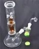 1pcs bécher en verre bong cage à oiseaux perc conduites d'eau dab plate-forme pétrolière bongs avec silicone contiennent attrape-cendres 14mm mâle quartz banger clou