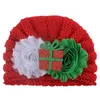 Baby Girls Christmas Hats Flower Santa Claus Card Caddice Caps Kids Knitting Hatts Boy Winter Caps 4M6T 073886387