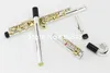 Nieuwe standaard studenten fluit fl-222 twee hoofden verzilverd lichaam gouden lak sleutel fluit 16 holes open C Key flute met case gratis verzending