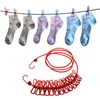 185 cm Duurzaam Outdoor Wild Reizen Draagbare Winddichte Elastische Waslijn 12PC Clips Hanger Droogrek Kleding Hangende Touwlijn