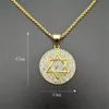 Joodse Ster Van Ketting Mannen Vrouwen Bat Mitswa Gift Rvs Ronde Israël Judaïca Ketting Hebreeuws Sieraden Dropship16723193