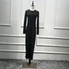 Resta de malha casual para malha de malha muçulmana de 2018 Musulmanes Turkish preto branco abaya vestido de vestido