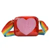 Borsa da donna con paillettes Love Heart Borsa per bambini Borsa a tracolla Messenger Tracolla arcobaleno Crossbody Portafoglio adorabile per ragazze