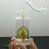 Glass Pipes Smoking blown hookah Manufacture Hand-blown bongs Square tube round belly four claw glass hookah kettle