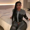 Boofeenaa Sonbahar Kış Seksi Trailsuit Kadın İki Parça Kıyafetler Spor Fitness Yüksek Bel Tayt Eşleştirme Setleri SweatSuit C87-AD60