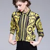 Fashion-Luxury Designer Tops High Quality Women Fashion Retro Vintage Blouse Ladies Office Shirts Womens Tops And Blouses