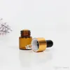 1 ml 2 ml 3 ml MINI Tiny Amber Glass Dropper Clear Bottles Refipillable Botles d'huile essentielle Flacons avec compte-gout DHL 2506510