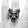 Free Shipping size 7-13 New Arrival DEMON VAMPIRE Ring 316L Stainless Steel Jewelry Men Boys Punk Style Skull Ring