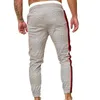 Pantalones de hombre Pantalones casuales con bolsillos a rayas a cuadros Pantalones largos con cordón Pantalones atados al tobillo Regalo de San Valentín para hombre