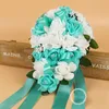 Bellissimi mazzi da sposa da sposa con fiori artificiali fatti a mano Forniture per matrimoni Sposa con fiori Spilla Bouquet da sposa