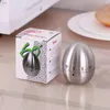 Temporizador de cocina mecánico creativo, temporizadores con forma de manzana y huevo de acero inoxidable para cocina casera, herramienta de cuenta atrás con alarma de 60 minutos