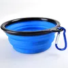 Popular 8 Colors collapsible Silicone pet Water Dish feeder cat food foldable travel dogs Feeding bowls Free shipping