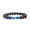 Pulsera de flecha con cuentas de roca de lava de 8mm para hombre y mujer, pulsera con cuentas dispersas de aceite esencial, pulsera para hombres y mujeres