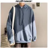 Mens Flor Imprimir Primavera Hoodies Moda coreano moletom com capuz masculino Colagem Streetwear Hoodie Blue Black Oversize-de-rosa