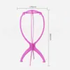 Colorful Wigs Stand Portable Flexible Foldable Wig Holder Support Display Stand Hair Accessories Plastic Hat Display Tool RRA1514