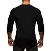 メンズソリッドスリークォーターティーシャツヘンリーカラースタイリッシュストリッシュウェアティーシャツ基本的なファッショントレンドスワグTシャツ男性服トップスティーS-XL