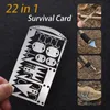 EDC Kit 22 i 1 Fiskeutrustning Kreditkort Multi-Tool Outdoor Camping Equipment Survival Tools Jakt Emergency Survival