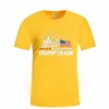 Homens Donald Trump Trem T-Shirt O-pescoço Camisa de Manga Curta EUA Bandeira Manter Americano Grande carta Tops T TODOS A BORDO DA Camisa LJJA2951