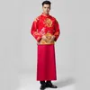 Oriental Element Male Tang Suit Chinese Wedding Robe Bridegroom Chinese Traditionell bröllopsdräkt The Groom Gown Jacket Robe229Z