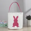 4 color Easter Rabbit Handbags Basket Bunny Bags Printed Canvas Tote Egg Candies Baskets A3116