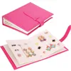 Jewelry Organizer, Portable Travel Jewelry Case Pu Leather Earring Holder with Book Design