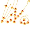 Ethiopian African Wedding New Necklace Earrings Ring Bracelet Hairpin Hair Chain Accessory Jewelry Sets