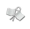 JF118 New Arrival Zinc Alloy Enamelled Black and White Flag Charms Pendant For DIY Making Jewelry68970471951771