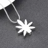 IJD9992 Maple Leaf Silver Tone rostfritt stål Kremation Pendant Funeral Urn Askhållare Keepsakesmycken för mänskligt djur254x