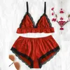 2019 vêtements de nuit femmes Satin Sexy Lingerie fille dentelle épissure body vêtements de nuit Bodydoll robe de nuit vêtements de nuit en soie Homewear A1