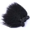 Tissage en lot mongol naturel crépu bouclé, Extensions de cheveux, couleur naturelle, trame de cheveux, lots de 4