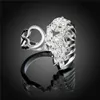 Hot sale Epacket DHL Plated sterling silver Feather series ladies ring DASR680 US size 7,8;women's 925 silver plate With Side Stones Rings