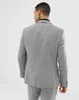 Мужские светло -серые свадебные смокинги Herringbone 3 костюмы шерстяные винтажные формальные адаптированные подходные костюмы для мальчиков (куртка + жилет + брюки)