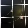 2020 tour de cou Invisible ligne de poisson collier en cristal pendentifs cou Zircon femmes clavicule chaîne dame Feminino collier
