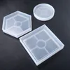 Silicone Żywica Formy Okrągłe Sześciokątne Plac Żywicy Silikonowe Formy DIY Coaster Resin Resin Cabochons Craft Narzędzia